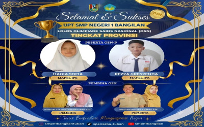 UPT SMP Negeri 1 Bangilan Ukir Prestasi, Dua Siswa Terbaik Lolos ke OSN Tingkat Provinsi