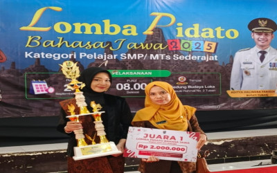 LUBENA ALZEENA AZALEA IMANSYAH Sabet Juara I Pidato Bahasa Jawa